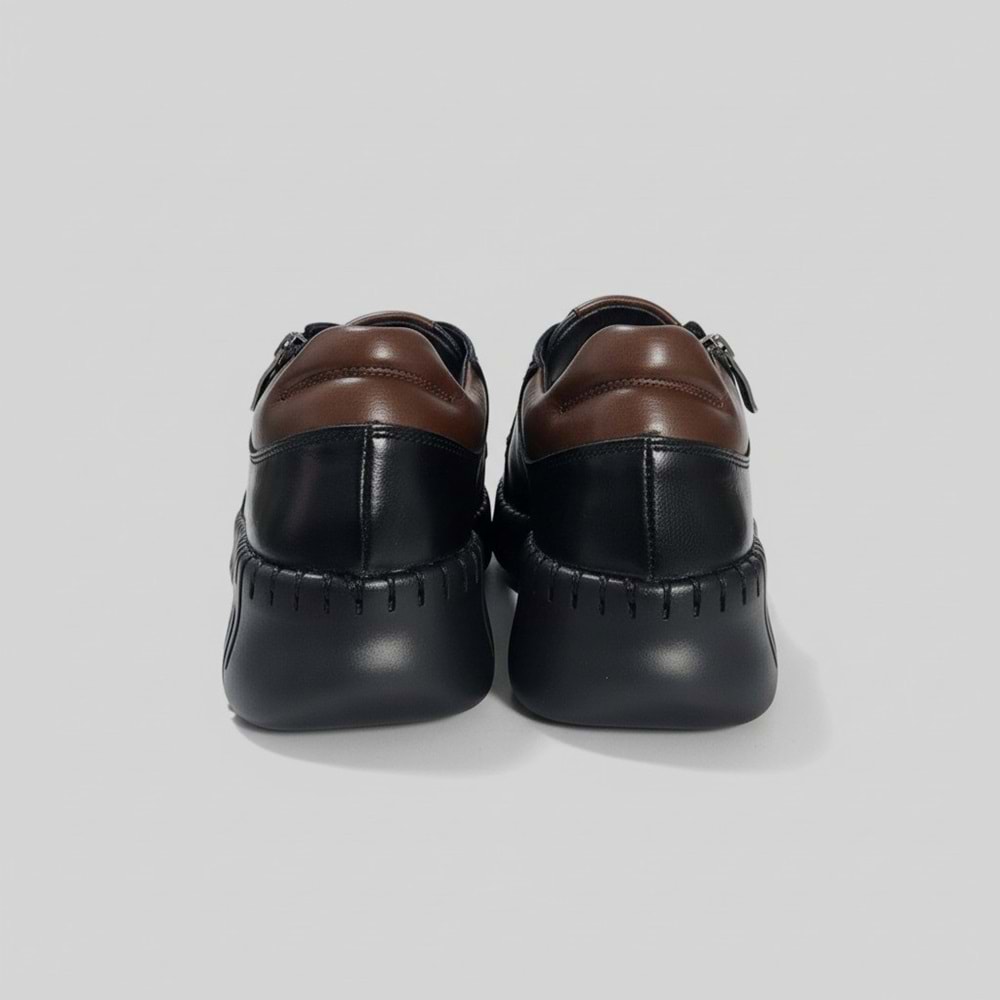 Kadın Deri Comfort Fermuarlı Ayakkabı 7755B - Siyah - 36