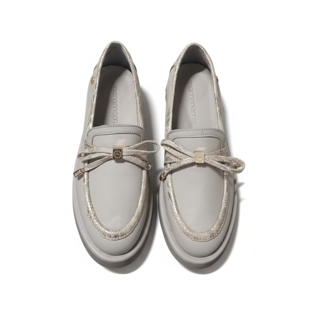 Mammamia Kadın Casual Deri Ayakkabı 3805 - Gri - 38