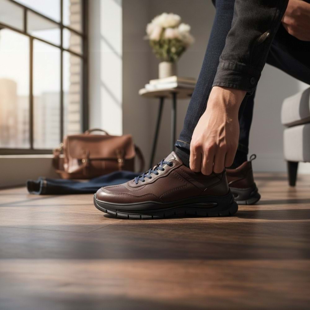 Marcomen Erkek Deri Günlük Ayakkabı 18418 - Kahve - 42