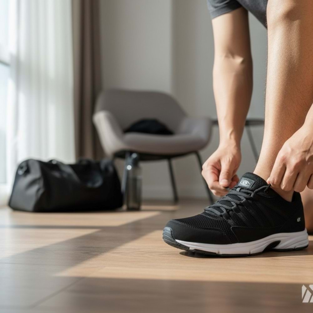 M.P Erkek Büyük Numara Spor Ayakkabı 2326SB - Siyah-Beyaz - 45