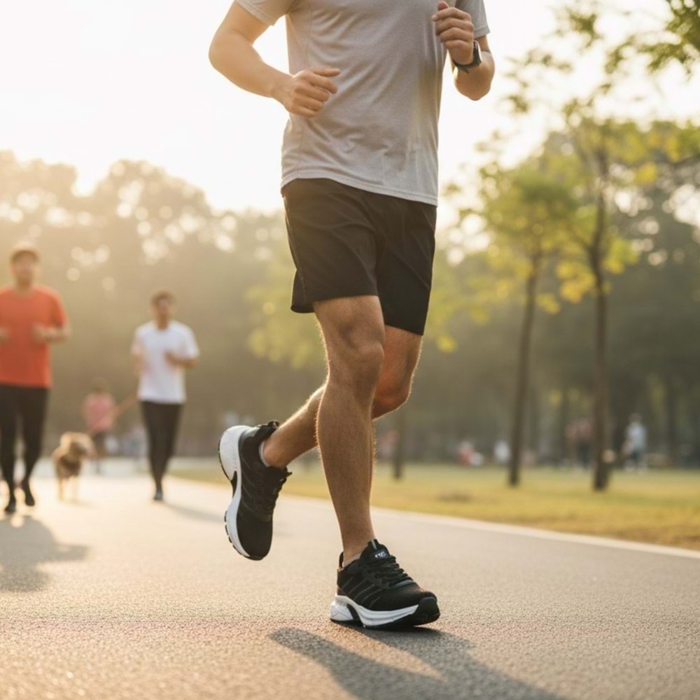 M.P Unisex Örgü Spor Ayakkabı 251-2301 - Siyah-Beyaz - 38