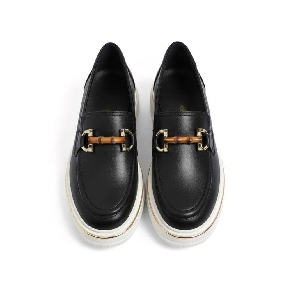 Mammamia Kadın Deri Casual Ayakkabı 3960 - Siyah - 37