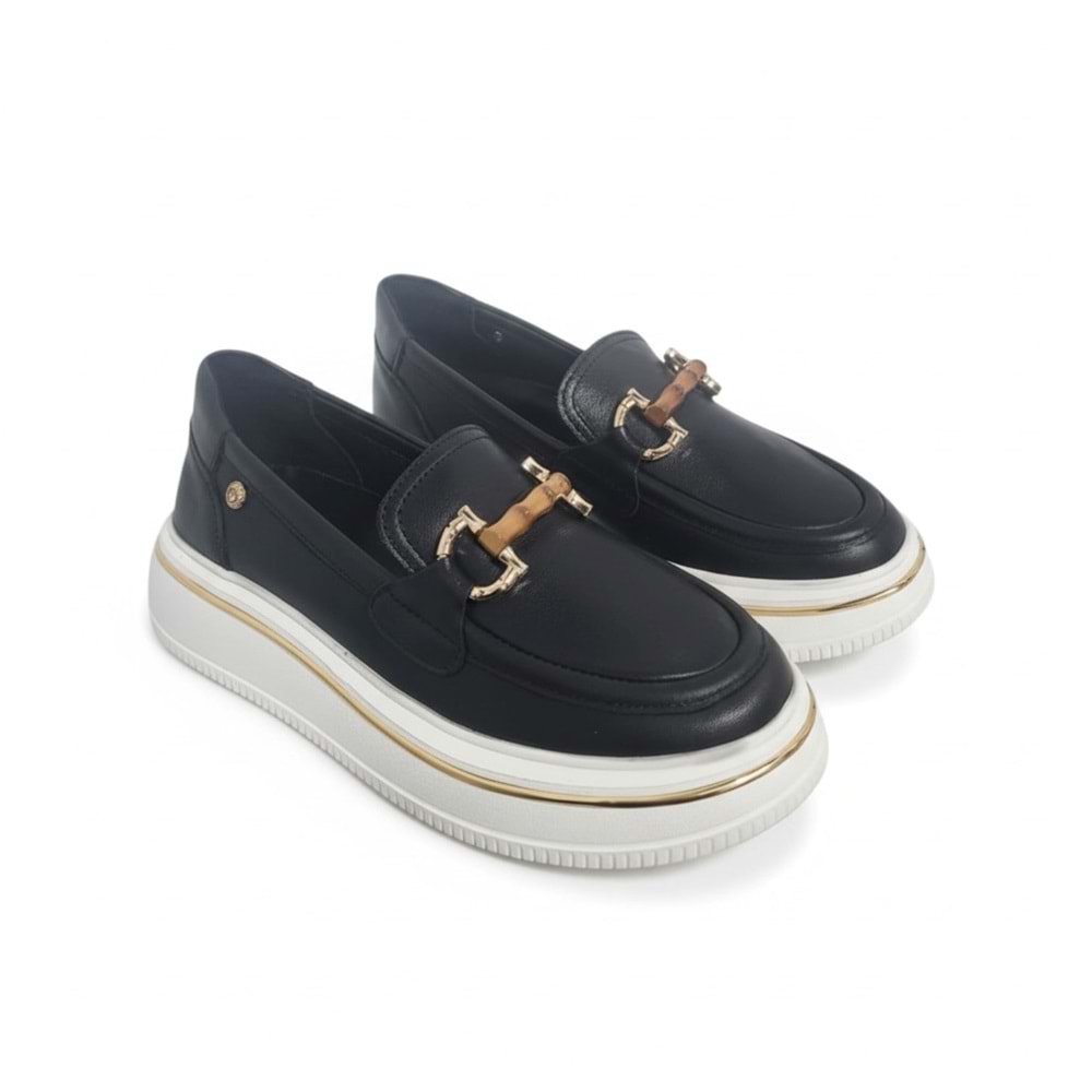 Mammamia Kadın Deri Casual Ayakkabı 3960 - Siyah - 37