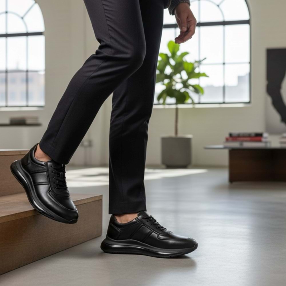 Erkek Deri Casual Comfort Ayakkabı 5046 - Siyah - 44