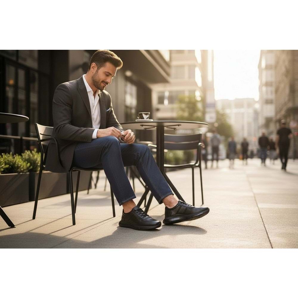 Erkek Deri Casual Comfort Ayakkabı 5046 - Siyah - 44