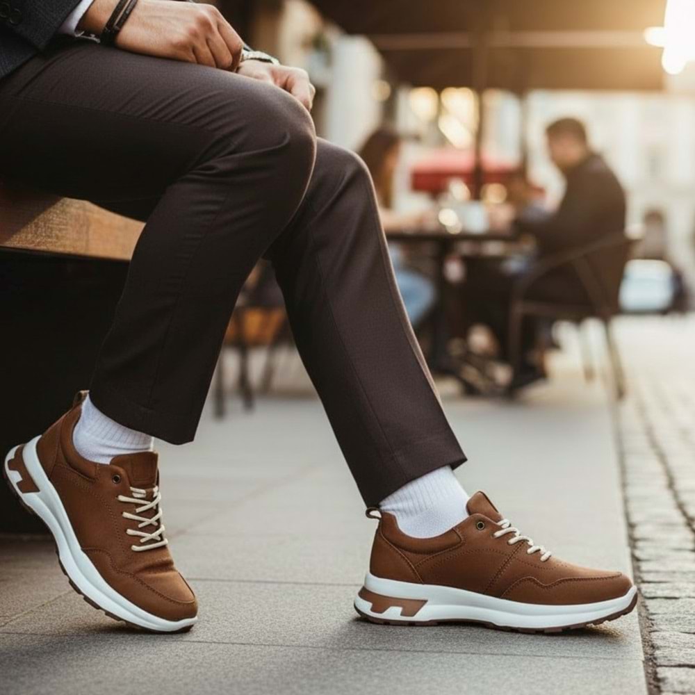 Erkek Nubuk Deri Rahat Casual Ayakkabı TN261039 - Taba - 42