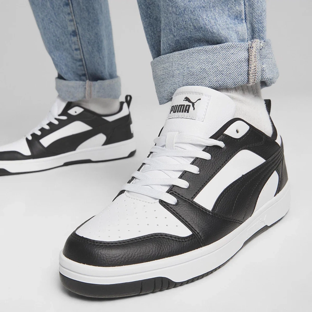 Puma Rebound V6 Low Erkek Spor Ayakkabı 40638801 - Siyah-Beyaz - 44,5