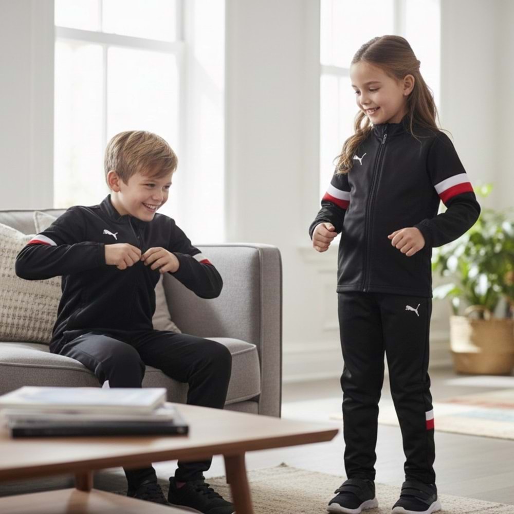 Puma İndividualRise Çocuk Eşofman Takımı 65899790 - Siyah - 7-8 YAŞ/128