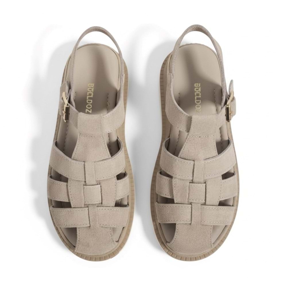 Bulldozer Kadın Süet Deri Terlik 261739 - Bej - 40