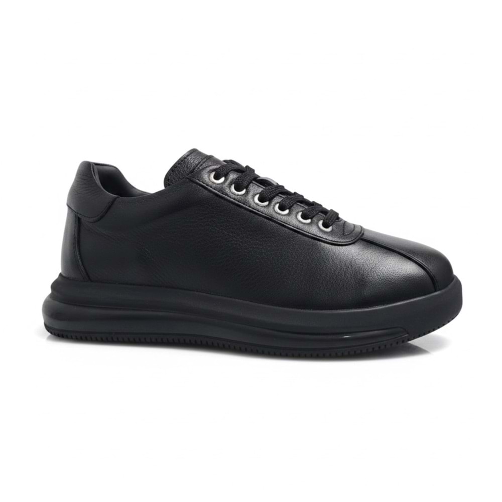 Erkek Deri Casual Sneaker Ayakkabı 20031 - Siyah - 43