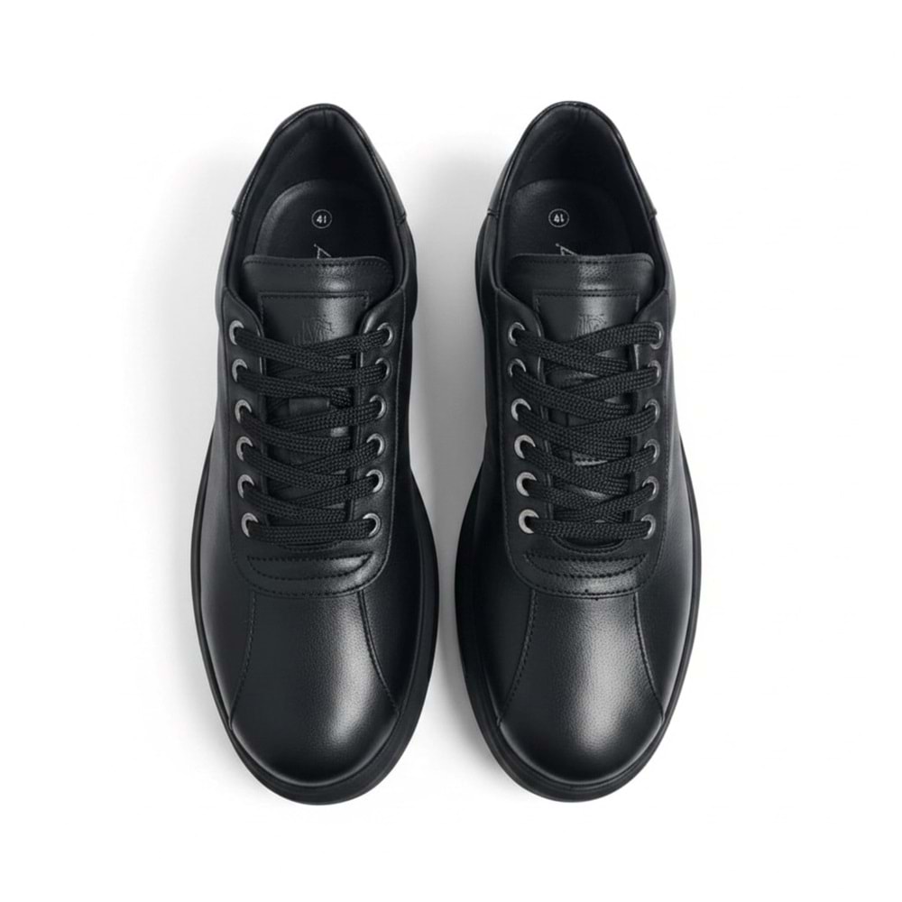 Erkek Deri Casual Sneaker Ayakkabı 20031 - Siyah - 43