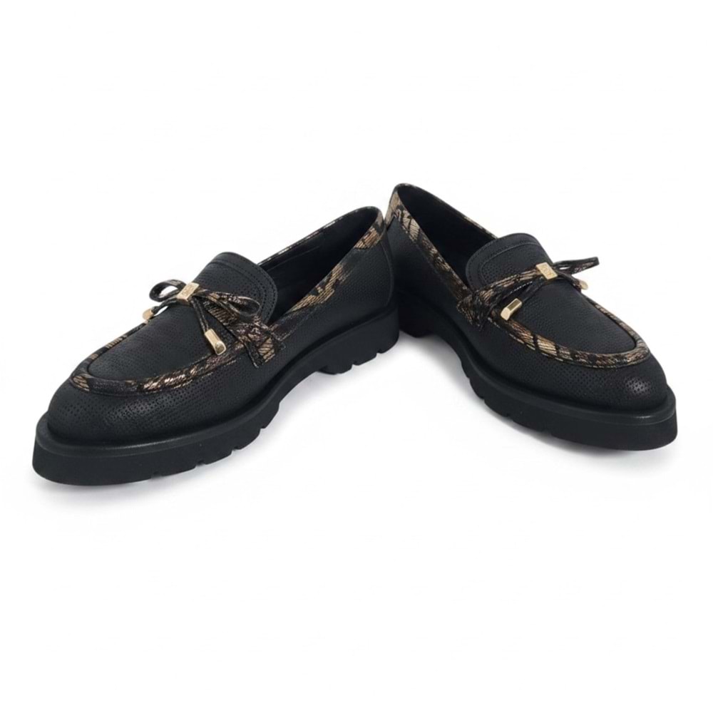 Mammamia Kadın Casual Deri Ayakkabı S-3805 - Siyah - 37
