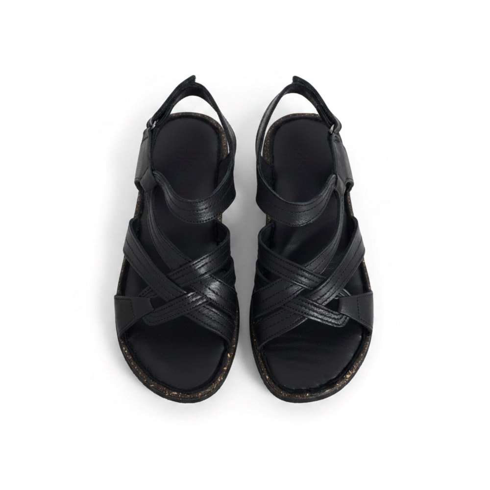 Mammamia Kadın Deri Sandalet S2740-LX - Siyah - 38