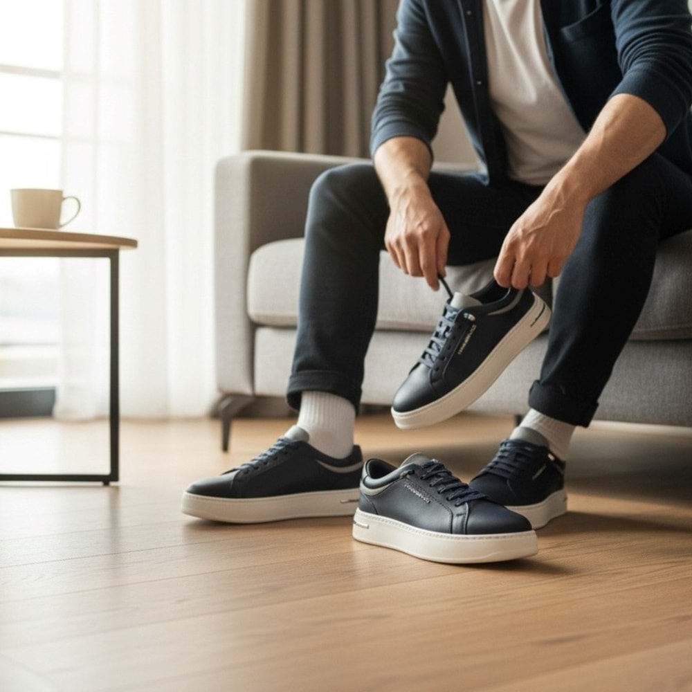 Erkek Deri Casual Ayakkabı 26031 - Lacivert - 40