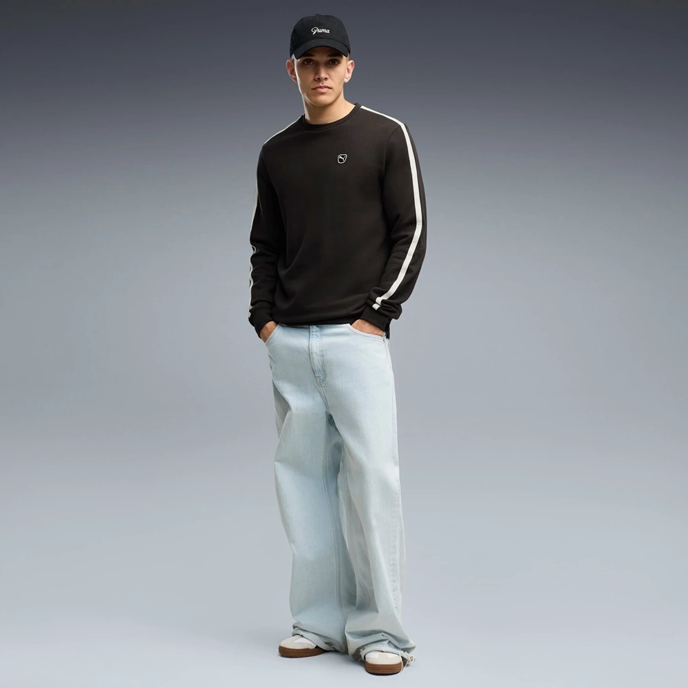 Puma Ess Elevated Crew Erkek Sweatshirt 694719 51 - Siyah - L