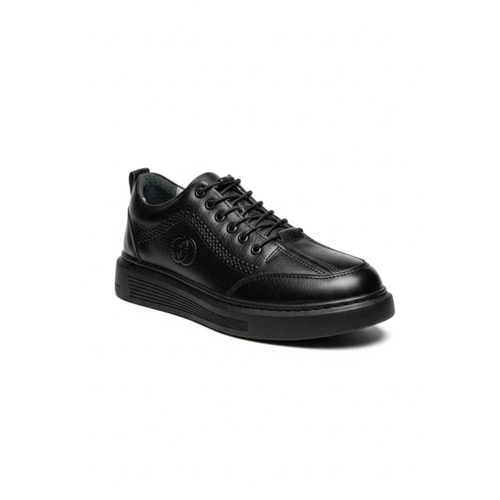 Erkek Deri Comfort Casual Ayakkabı 262-5345 - Siyah - 40