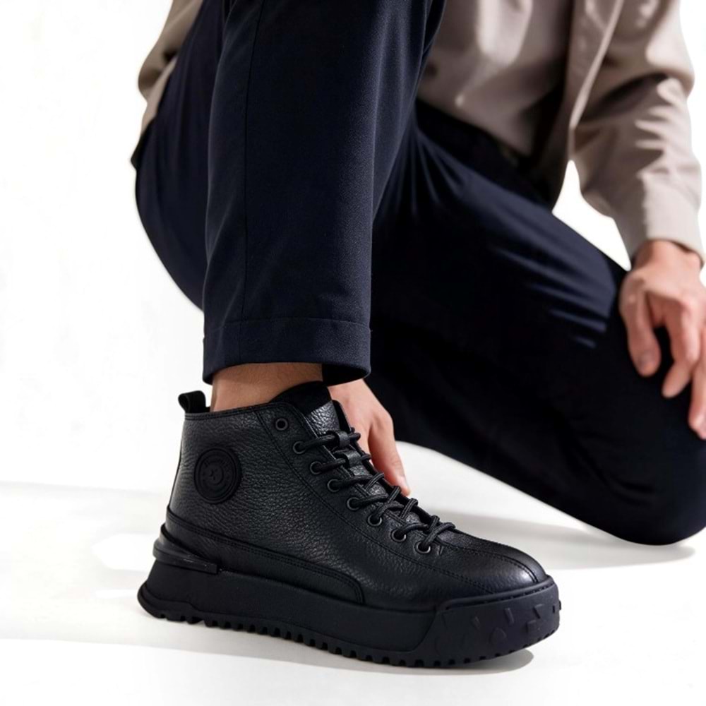 Erkek Deri Casual Bot 260014 - Siyah - 40