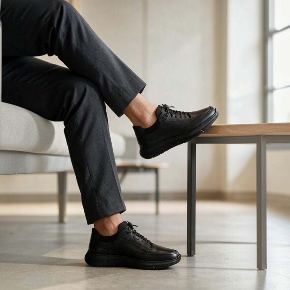 Erkek Deri Casual Günlük Ayakkabı 23466 - Siyah - 40