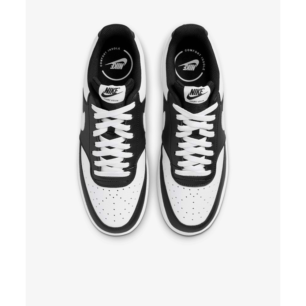 Nike Court Vision Lo Erkek Spor Ayakkabı HM9862-001 - Siyah-Beyaz - 41