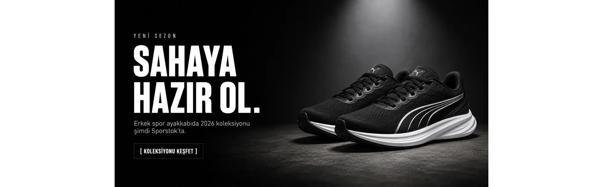 Puma Skyrocket Lite 2 erkek spor ayakkabı ile hazırlanan 2026 erkek spor ayakkabı koleksiyonu banner görseli.