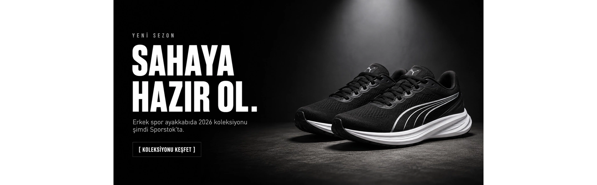 Puma Skyrocket Lite 2 erkek spor ayakkabı ile hazırlanan 2026 erkek spor ayakkabı koleksiyonu banner görseli.