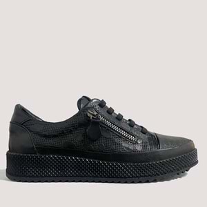 Mammamia 3590 Kadın Deri Günlük Ayakkabı - Siyah - 39