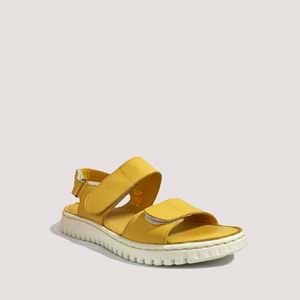 Bulldozer 8669 Kadın Deri Sandalet - Hardal - 38