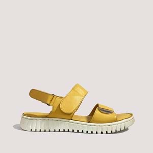 Bulldozer 8669 Kadın Deri Sandalet - Hardal - 40