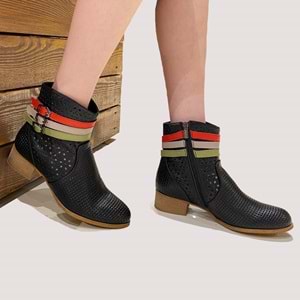 Kadın Deri Yazlık Bot 1810624Y - Siyah - 40