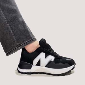 2091 Unisex Spor Ayakkabı - Siyah-Beyaz - 36