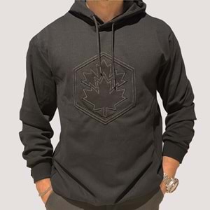 ML Grass Erkek Kapşonlu Sweetshirt - Siyah - S