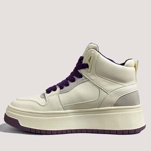 24K358-2 Kadın Casual Ayakkabı - Mor-Beyaz - 40