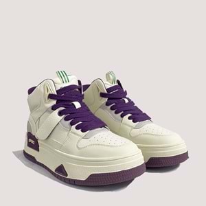 24K358-2 Kadın Casual Ayakkabı - Mor-Beyaz - 40