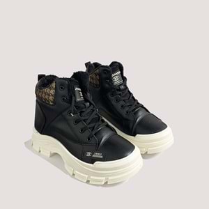 Kadın Casual Bot 2245 - Siyah-Beyaz - 38