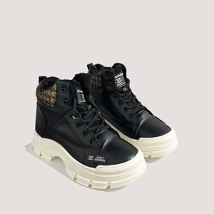 Kadın Casual Bot 2245 - Siyah-Beyaz - 40