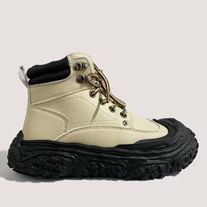 Çocuk Casual Fermuarlı Bot 24K662 - Bej - 36