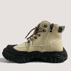 Çocuk Casual Fermuarlı Bot 24K662 - Bej - 36