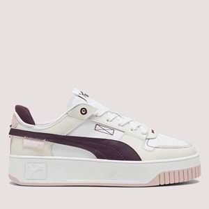Kadın Carina Street VTG Spor Ayakkabı 392338 - Beyaz-Bej-Bordo - 38,5