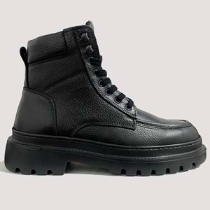 Erkek Deri Fermuarlı Bot 240109 - Siyah - 41