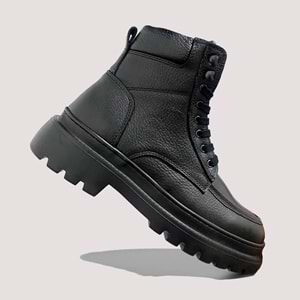 Erkek Deri Fermuarlı Bot 240109 - Siyah - 41