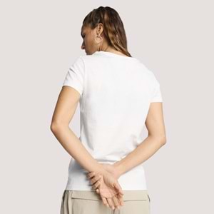 Puma Metallic No. 1 Logo Tee Unisex Tshirt - Beyaz - M