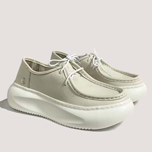 Mammamia 7035 Kadın Deri Günlük Ayakkabı - Bej - 39