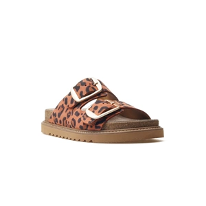 Kadın Deri Tokalı Terlik D25YT-1445 LX - Turuncu - 37