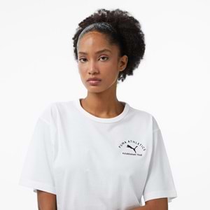 Puma Class Relaxed Tee 688130 02 Unisex Tişört - Beyaz - L