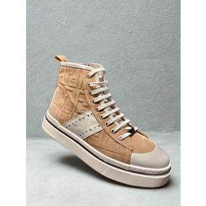 Luciano Bellini Deri Bot BC26903 - Krem - 41