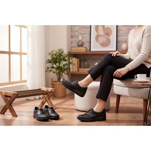 Kadın Deri Comfort Ayakkabı 4204 - Siyah - 36