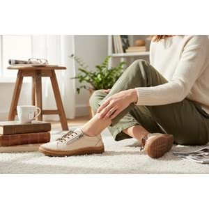 Kadın Deri Günlük Comfort Ayakkabı 260809 - Bej - 37