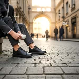 Erkek Deri Casual Ayakkabı 21593 - Siyah - 42