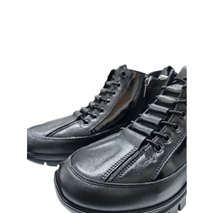 Kadın Deri Fermuarlı Casual Bot 1458 - Siyah - 37