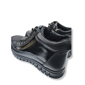 Kadın Deri Fermuarlı Casual Bot 1458 - Siyah - 39